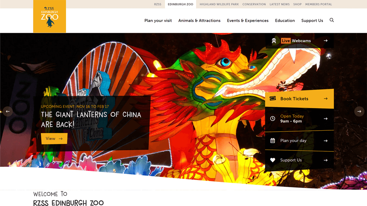 Edinburgh Zoo - Louise Goodwin Freelance Web Designer